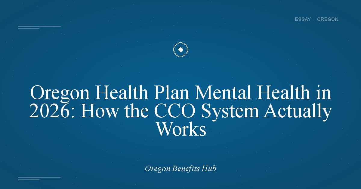 Oregon Health Plan Mental Health in 2026: How the CCO System Actually Works